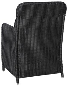 7 pcs conjunto de jantar para jardim preto