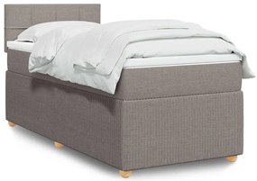 vidaXL Cama com molas/colchão 90x190 cm tecido castanho-acinzentado