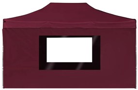 Tenda dobrável prof. c/ paredes alumínio 4,5x3m vermelho tinto