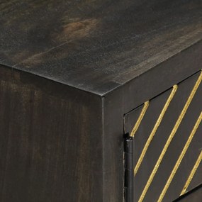 Mesa de centro 90x50x35 cm mangueira maciça preto e dourado