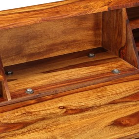 Secretária 110x50x94 cm madeira de acácia maciça e aço