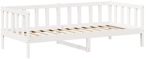 Conj. sofá-cama e banco c/ telhado 90x200cm pinho maciço branco