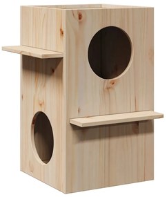 Casa do gato 43x43x60 cm madeira de pinho maciça