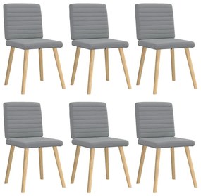 vidaXL Cadeiras de jantar 6 pcs tecido cinzento-claro