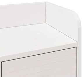 Cama com estante sem colchão 180x200 cm pinho maciço branco