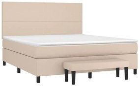 Cama com molas/colchão 180x200 cm couro artificial cappuccino