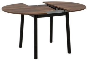 Mesa de Jantar Extensível Oliver – Nogueira/Preto – 100/131 x 75 x 100