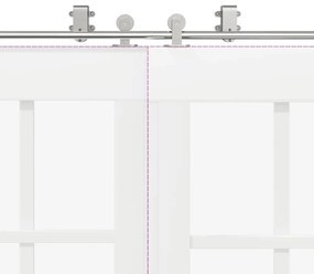 Kit ferragens p/ porta deslizante 366cm aço inoxidável prateado