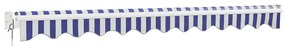 Toldo retrátil 3,5x2,5 m tecido e alumínio azul e branco