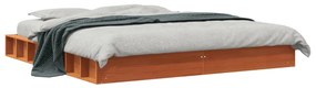 vidaXL Cama sem colchão 200x200 cm pinho maciço castanho-mel