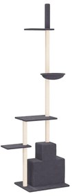 Árvore gatos altura ajust. chão-teto 250,5-276,5cm cinza-escuro