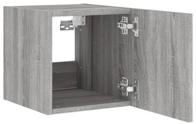 Móvel de parede p/ TV c/ luzes LED 30,5x35x30cm cinzento sonoma