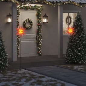 vidaXL Luz de Natal com estaca LED dobrável 57 cm vermelho