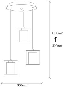 Chandelier Swank – Preto – 35 cm de diâmetro, 113 cm de altura