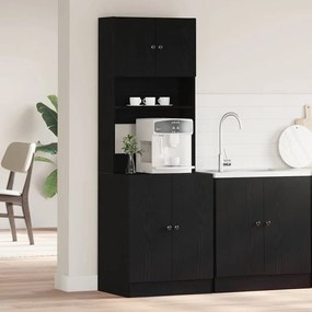 vidaXL Armário de Cozinha em Carvalho Preto 60 x 50 x 180 cm, feito de Madeira de Engenharia.