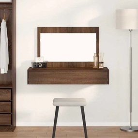 vidaXL Mesa de Maquilhagem Suspensa Carvalho Castanho 100x40x70 cm