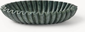 Taça decorativa oval em mármore artesanal Santorini, L 35 cm
