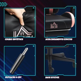 Cadeira Gaming com Orelhas Cadeira Gamer Reclinável com Altura Ajustáv