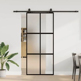 vidaXL Porta deslizante c/ conj. ferragens 90x205 cm vidro temperado