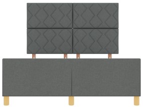 Cama de Tecido Cinza Escuro vidaXL 160x200 cm