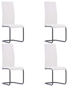 vidaXL Cadeiras de jantar cantilever 4 pcs tecido cor creme
