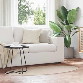 vidaXL Tapetes de área Oval HUARTE Bege 80 x 150 cm 100% Poliéster