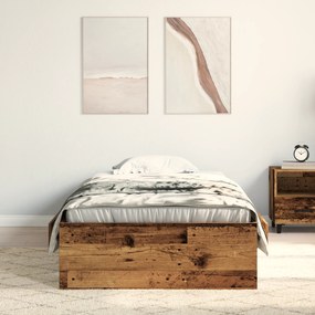 Estrutura de Cama vidaXL Madeira Velha 90x190 cm Madeira Derivada
