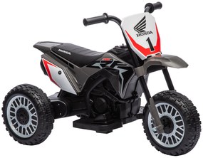 HOMCOM Mota Elétrica com Licença Honda CRF450RL Bateria 6V com Velocidade 3km/h Buzina e Som de Arranque 71x40,5x43,5 cm Cinza | Aosom Portugal