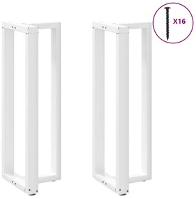 Pés de mesa de bar em forma de T, 2 peças, branco, 50x35x(110-111) cm,