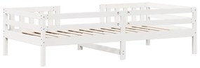 Cama sem colchão 100x200 cm madeira de pinho maciça branco