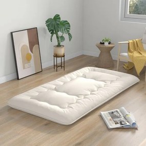 Colchão de chão enrolável Tatami Mat com capa lavável Tapete portátil com saco de transporte 200 x 90 x 10 cm bege
