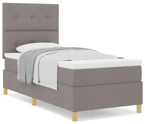 Cama Box com Colchão Taupe 100x200 cm Tecido