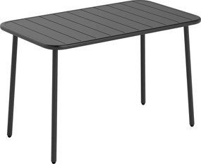 Outsunny Mesa de Jantar de Jardim Retangular 120x70x72 cm de Aço com Tampo com Ripas para 4 Pessoas Cinza | Aosom Portugal