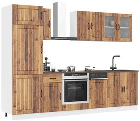 vidaXL 8 peças armário de cozinha conjunto Kalmar madeira velha
