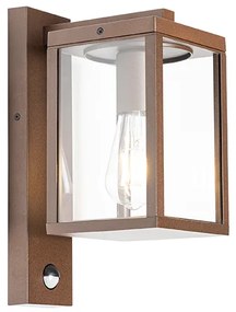 Lanterna de Parede Exterior Castanho Ferrugem com Sensor de Movimento IP44 - Charlois