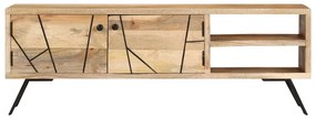 Móvel de TV 110x30x40 cm madeira de mangueira maciça
