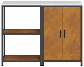 Conjunto de Armazenamento de Cozinha 2 pcs Ferro Enferrujado