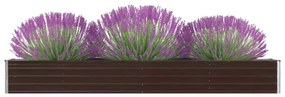 vidaXL Canteiro elevado jardim aço galvanizado 320x40x45 cm castanho