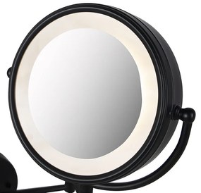 Espelho de parede design preto com LED ajustável IP44 com puxador - Vicino Moderno