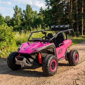Buggy elétrico para Crianças 24V, 4x200W, 2 lugares TURBO 23, Rodas Espuma EVA, Assento Couro ecológico Rosa