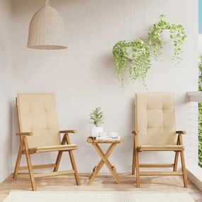 vidaXL Cadeiras de jardim reclináveis c/ almofadões 2 pcs teca maciça