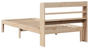 Estrutura de cama com cabeceira 90x200 cm pinho maciço