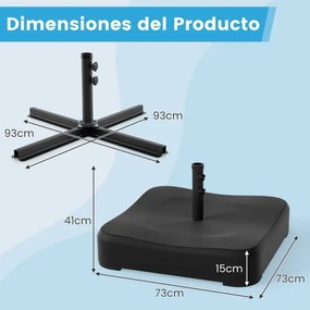 Conjunto de guarda-sol dupla face de 470 cm com 48 luzes LED solares e base recheável de 80 kg, com sistema de manivela, para jardim e piscina Bege