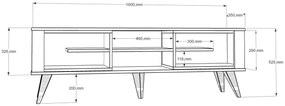 Móvel para TV Ionis – Carvalho e Branco – 160x52,5x35 cm