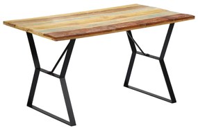 vidaXL Mesa de jantar 140x80x76 cm madeira recuperada maciça