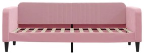 Sofá-cama com gavetão 80x200 cm veludo rosa