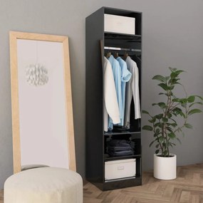vidaXL Roupeiro 50x50x200 cm contraplacado preto brilhante