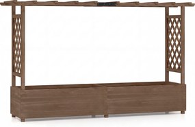 Floreira com Treliça para Plantas Trepadoras, 200 x 44 x 114 cm, Base Removível, Castanho