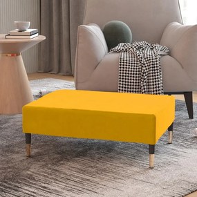 vidaXL Apoio de pés 78x56x32 cm veludo amarelo