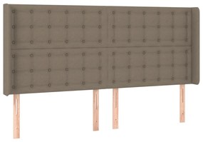 Cama box spring colchão/LED 160x200 cm tecido cinza-acastanhado